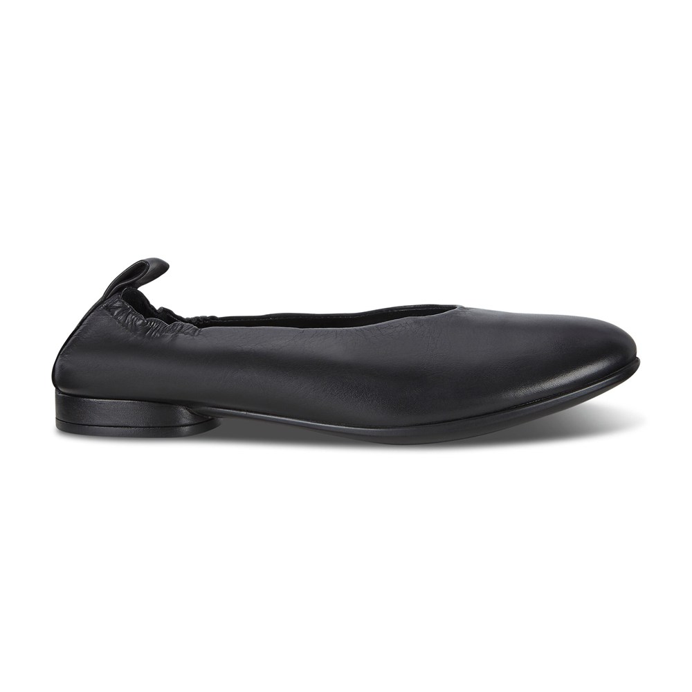 ECCO Womens Ballerinas Black - Anal Flat - ILU-704659